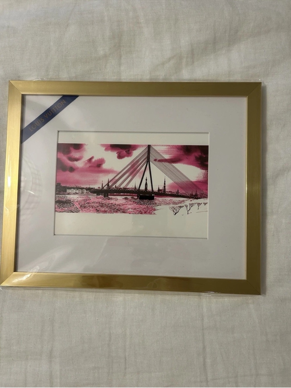 “Riga” Louis Vuitton X Ruben Toledo Framed Art City Guide Postcards COA